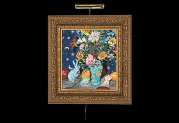 silk flowers painting